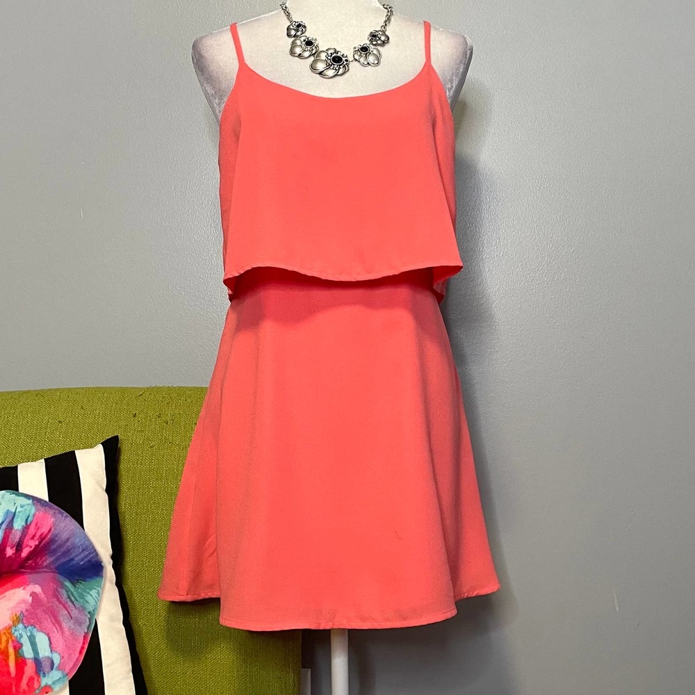 Abercrombie & Fitch Orange Tiered Sleeveless Mini Dress NEW Small